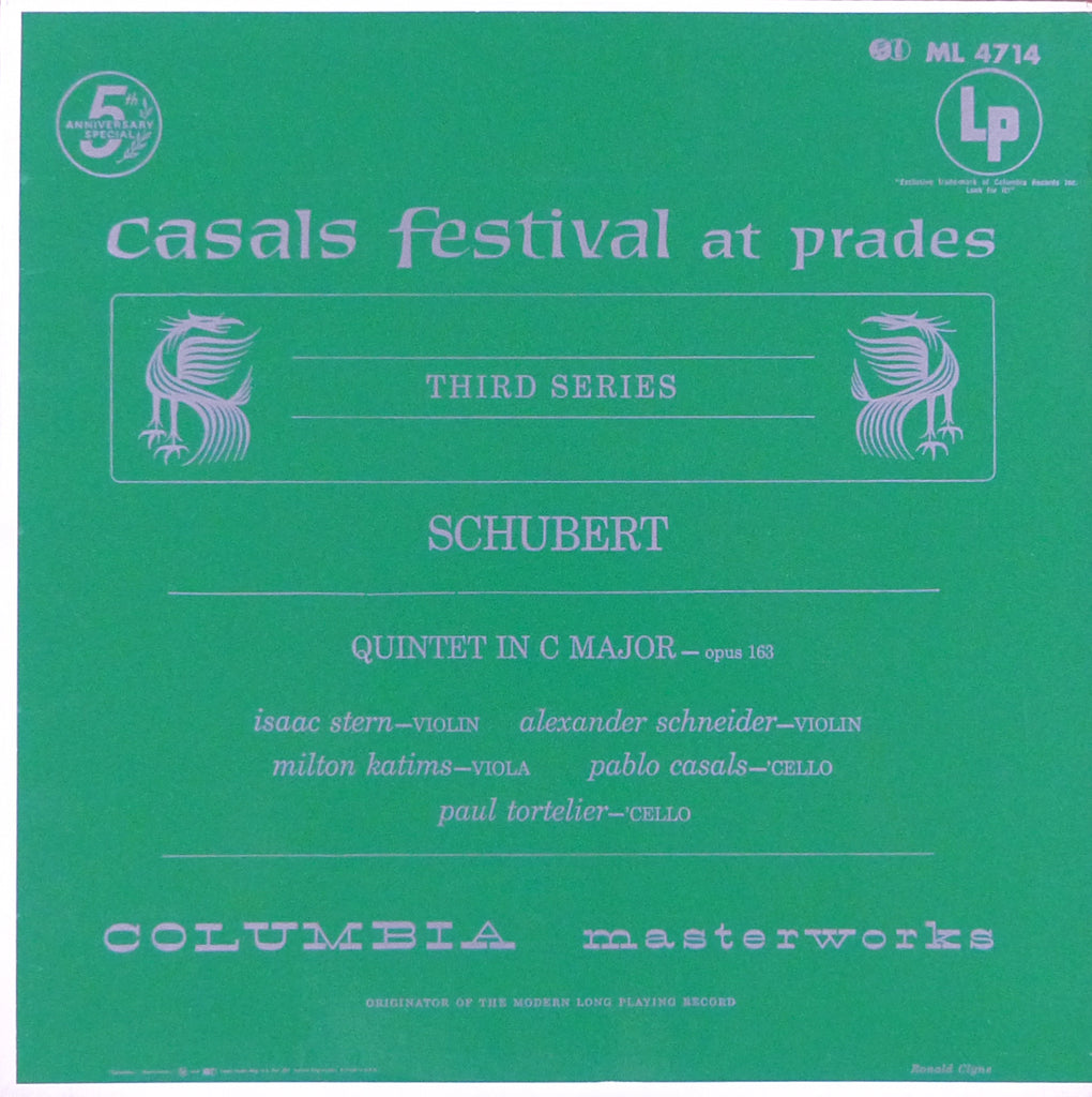 Casals, et al: Schubert String Quintet in C D. 956 - Columbia ML 4714