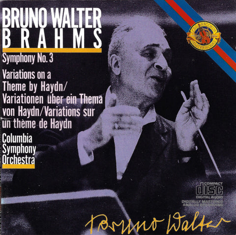 Walter: Brahms Symphony No. 3, etc. - CBS Masterworks MK 42022