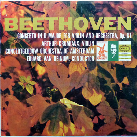 Grumiaux/Beinum: Beethoven Violin Concerto Op. 61 - Epic LC 3420