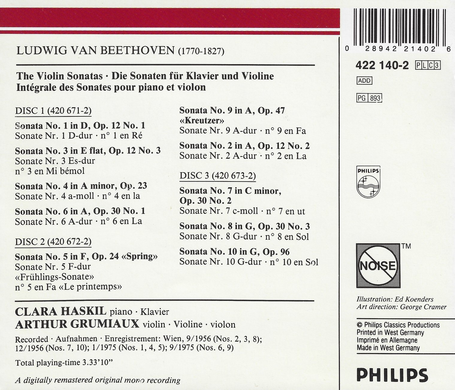 Grumiaux/Haskil: Beethoven 10 Violin Sonatas - Ph...