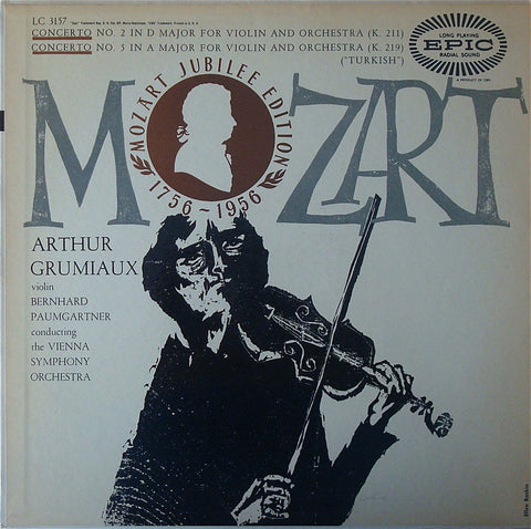 LP - Grumiaux: Mozart Violin Concerti K. 211 & K. 219 - Epic LC 3157