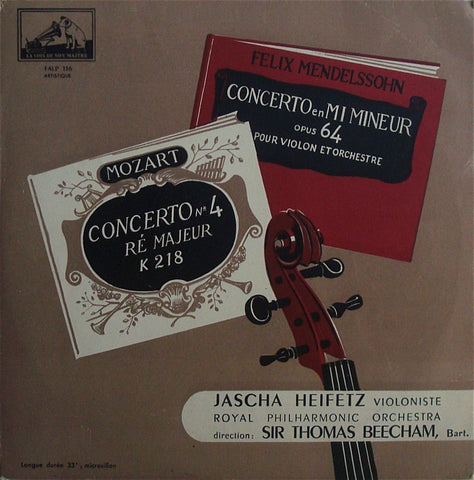 LP - Heifetz/Beecham: Mozart K. 218 & Mendelssohn Op. 64 - LVSM FALP 136