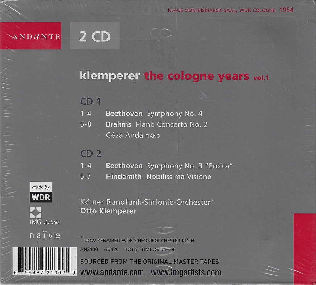 Klemperer: Cologne Years Vol. 1 - Andante AN2130 (2CD set