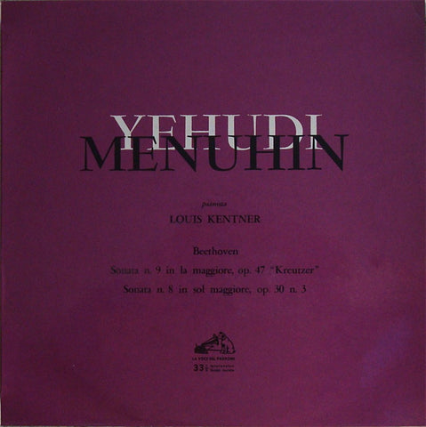 LP - Menuhin: Beethoven "Kreutzer" & Op. 30/3 Violin Sonatas - Italian HMV QALP 10178