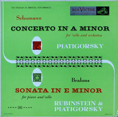 Piatigorsky: Schumann Cello Concerto in A minor + Brahms - RCA LCT-1119