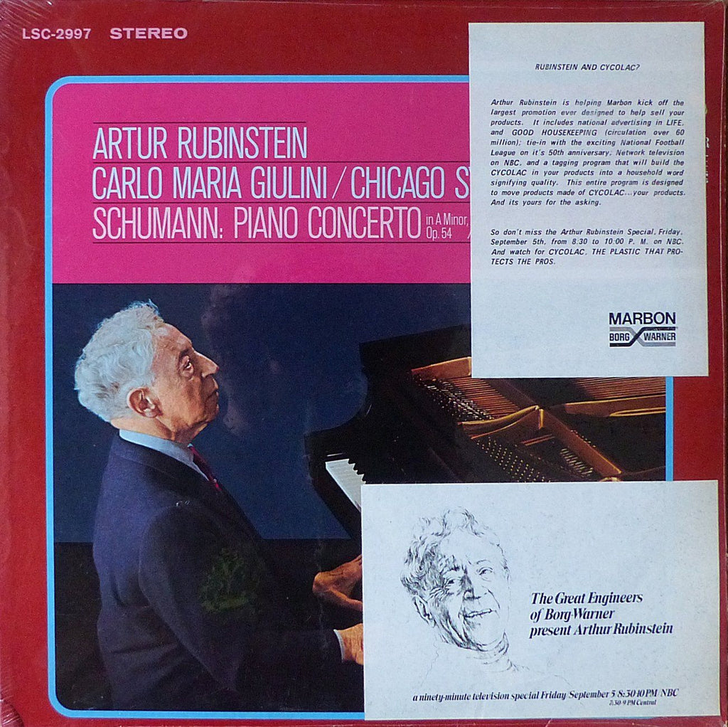 Rubinstein: Schumann Piano Concerto, etc. - RCA LSC-2997 (sealed)